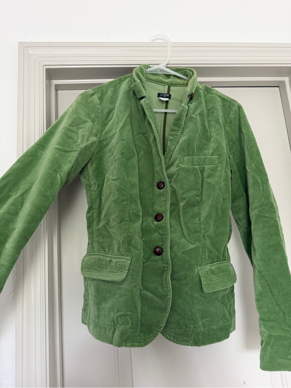 J. Crew Light Green Velvet Blazer